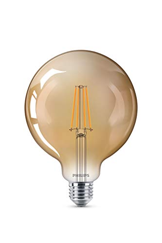 Philips LEDclassic Lampe Gold, Vintage Retro-Design 8W=50W, E27, Flame(2200 Kelvin), 630 Lumen, Dekolampe, dimmbar