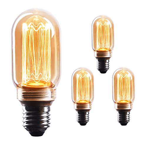 CROWN LED Edison Illusion Filament Glühbirne E27 Fassung, Dimmbar, 3,5W, 1800K, Warmweiß, 230V, EL22, Antike Filament Beleuchtung im Retro Vintage Look